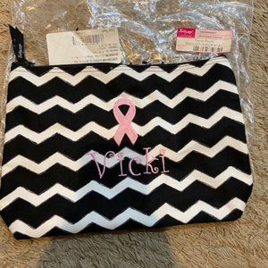 Thirty-One Zipper Pouch with breast cancer ribbon - Vicki